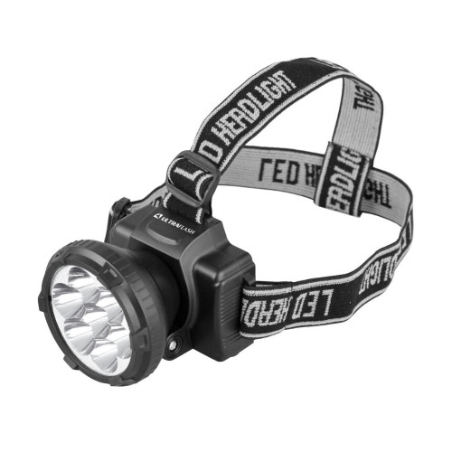 Фонарь налобный Ultraflash LED 5362 аккум 220В, черный, 7 LED, 2 реж