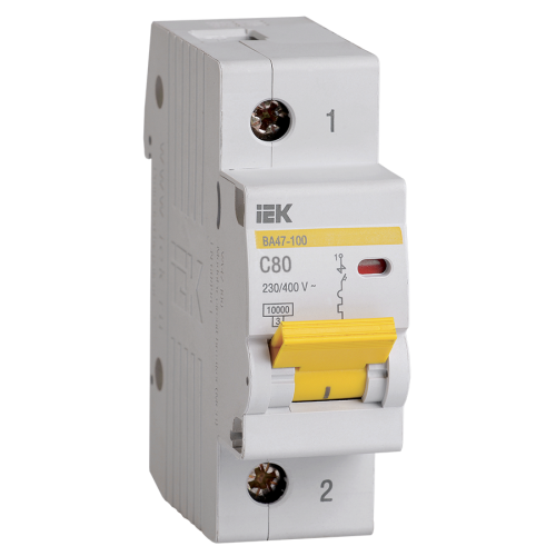Выключатель автоматический 1-пол. 80A C 10кА ВА47-100 IEK (51157)