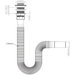 Сифон гофрированный для мойки ZEGOR 1 1/2'х40/50 click-cluck L-75см (GCC120-0)