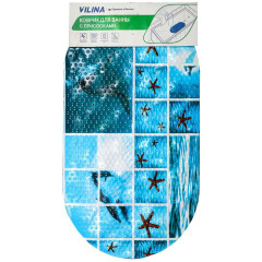 Коврик для ванной на присосках 690х380мм Вилина Bubbles Дельфины (845237)