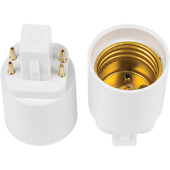 Патрон-переходник G24q-->E27 белый пласт. ECOLA G24Q7WEAY (583622)