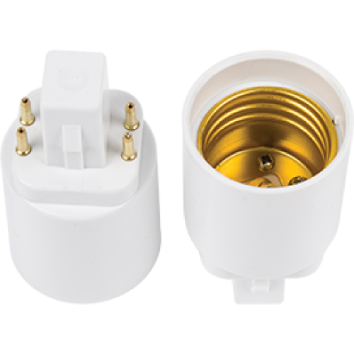 Патрон-переходник G24q-->E27 белый пласт. ECOLA G24Q7WEAY (583622)