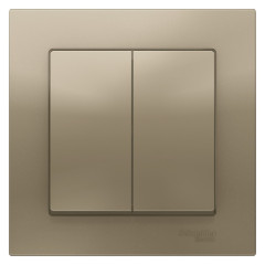 Выключатель 2-кл AtlasDesign 10А в сборе шампань SchE ATN000552