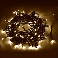 Гирлянда Нить 300 ламп 15м, 8 режимов, зеленый провод, теплый белый свет (454846)