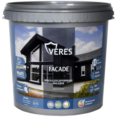 Краска Veres Facade для деревянных фасадов акриловая Свежая зелень 0,9 л