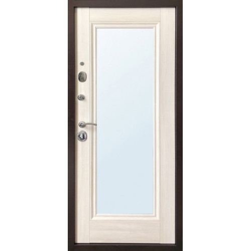 Дверь метал. VD-103 Зеркало (капучино) (3 контура) 100 мм 860 L левая