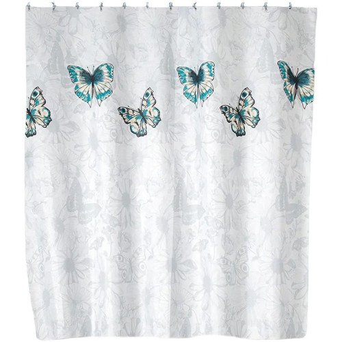 Шторка для ванной PERFECTO LINEA Harmony 180x180cм 12 колец, бабочки