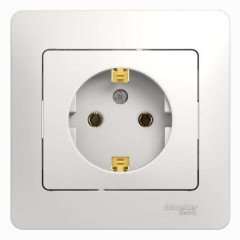 Розетка 2P+E GLOSSA белый GSL000142 В СБОРЕ