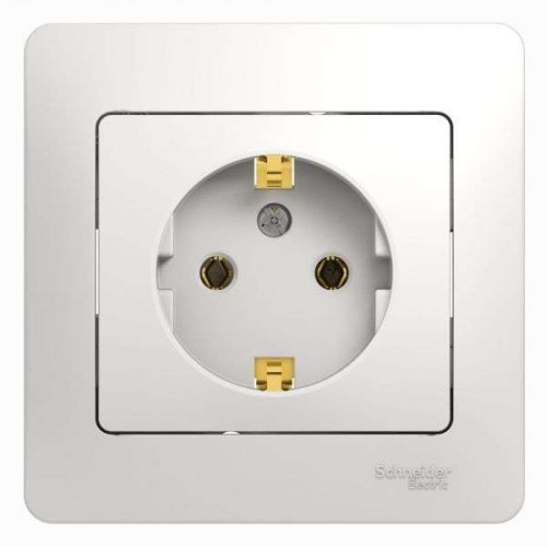 Розетка 2P+E GLOSSA белый GSL000142 В СБОРЕ