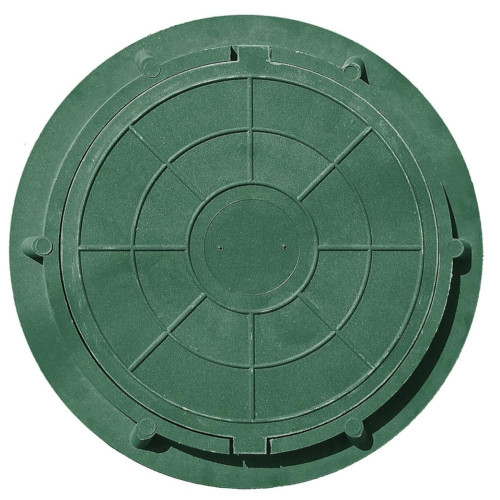 Люк ПП круглый 1,5т 75,8х6см зелёный