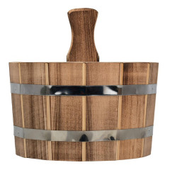 Ушат Шайка 3,5л С нержавеющей вставкой, обожжённая липа 