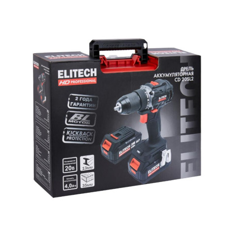 Шуруповерт ELITECH CD 20SL2, 4Ач (E2201.040.02)