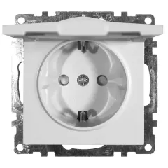 Розетка 2P+Е Катрин белый крышка,с защитной шторкой GLS16-7112-01