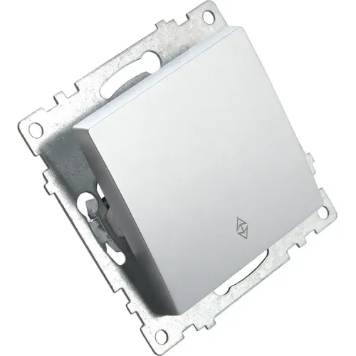 Переключатель 1-кл Катрин серебро GLS10-7105-03