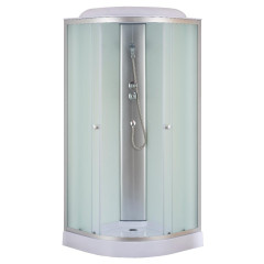 Душевая кабина EVA GOLD 90х90см низ. поддон, белое заднее стекло, матовый профиль F901WS (3кор.)