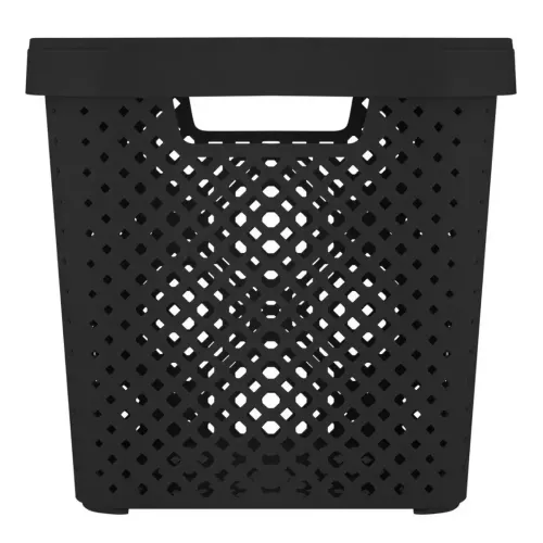 Корзина Plast team Black плетеная с крышкой 20л (498633)