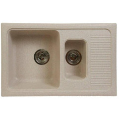 |Мойка комп. FOSTO прямоугольная, 1,5 чаши KM 77-49 SGA-800 персик, 772х495х185мм, с сифоном