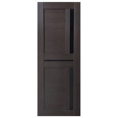 Дверное полотно VDM-02 ДО 60 Венге, покрытие ПВХ (VD) (лакобель черное)