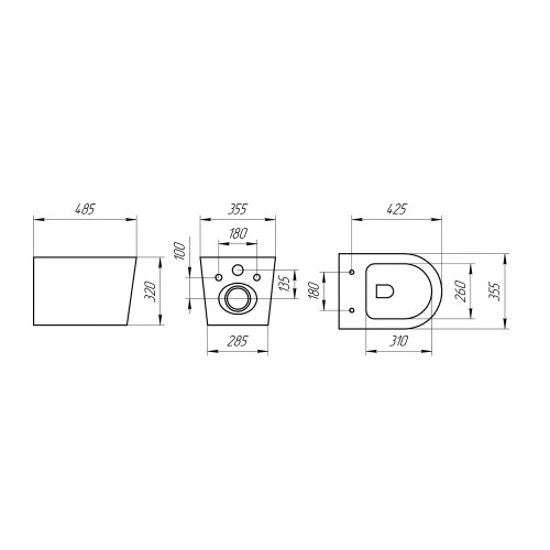 Комплект инсталляция EVA GOLD (инсталляция 545, кнопка чёрная 4, унитаз чёрный K703BM)