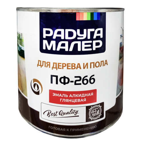 Эмаль ПФ-266 РАДУГА-МАЛЕР красное дерево 1,9 кг (6шт)