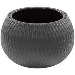 Горшок для цветов Жемчужина 16л со вставкой 7л графит М 8917 (276886)