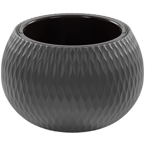 Горшок для цветов Жемчужина 16л со вставкой 7л графит М 8917 (276886)