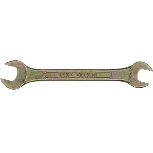 Ключ гаечный СИБРТЕХ рожковый, желтый цинк 14х17мм (14309)