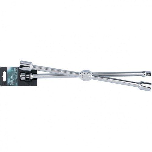 Ключ баллонный крест GROSS 17х19х21мм, CrV складной  с изменяющимся рычагом, хромир (14250)