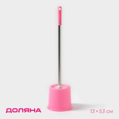 Ёрш для туалета напольный ДОЛЯНА 13хх53 см, цвет микс (5500043)