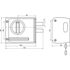 Замок накладной BORDER 86800 ЗНД1А-К(Л)/А  г.Рязань серый (06642)
