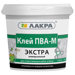 Клей ПВА-М Лакра универсальный Экстра 0,9кг Л-С