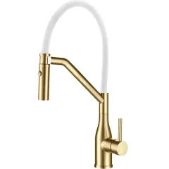 Смеситель для кухни GAPPO G4098-13 с гибким изливом, сатин золотой