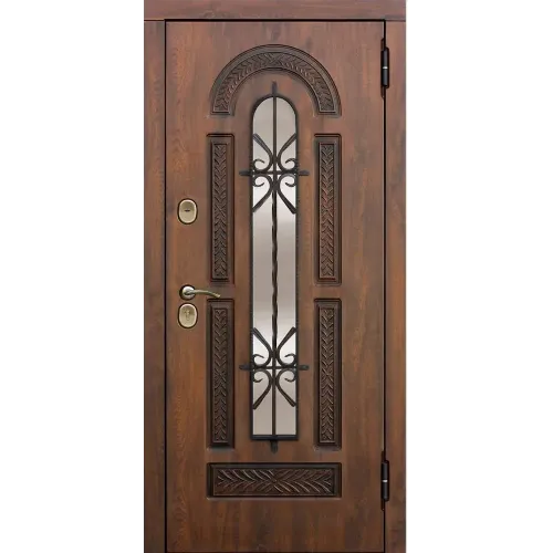 Дверь метал. 13 см VITRA Винорит Патина Грецкий орех/Сосна белая  (2050*960, Правая)