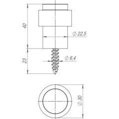 Упор дверной FUARO DS-14 BL-24 черный (43243)