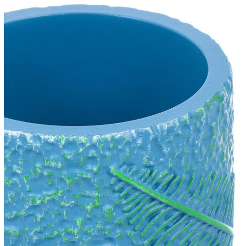 Держатель для зубных щеток (стакан) ручная роспись, пластик, синий, BRE0163AA-TB (453704)