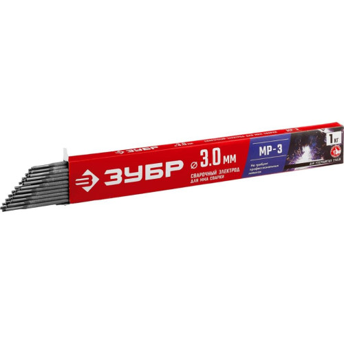 Электроды ЗУБР МР-3  ф3х350 мм 1 кг (40011-3.0)