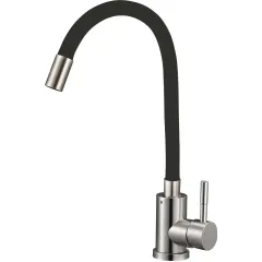 Смеситель для кухни SOLONE EZA4-F090 KB, чёрный гибкий излив