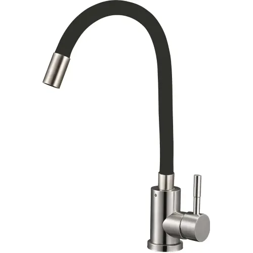 Смеситель для кухни SOLONE EZA4-F090 KB, чёрный гибкий излив