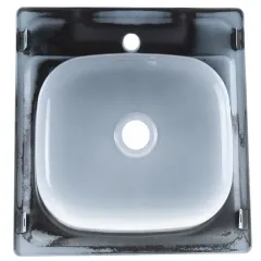 Мойка стальная эмалированная накладная ГОМЕЛЬ 45х50см с кронштейнами, (без сифона)