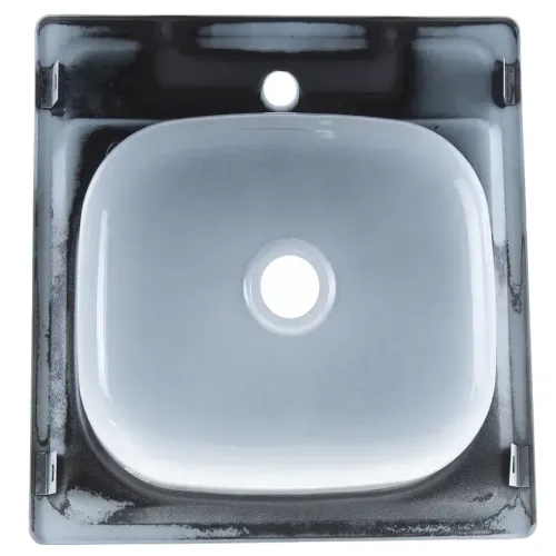 Мойка стальная эмалированная накладная ГОМЕЛЬ 45х50см с кронштейнами, (без сифона)