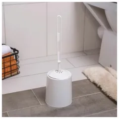 Ёрш для туалета напольный ВИОЛЕТПЛАСТ круглый БЕЛЫЙ