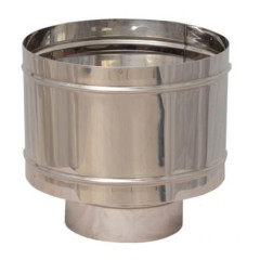 Дымоход зонт-Д 0,5мм Ф115 с ветрозащитой, нержавеющая сталь (Corax)