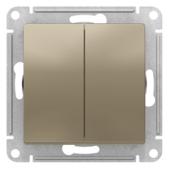 Переключатель 2-кл AtlasDesign шампань SchE ATN000565