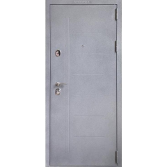 Дверь метал. VD-107 Букле серый (Царга Бьянко) (3 контура) 100 мм 860 R правая