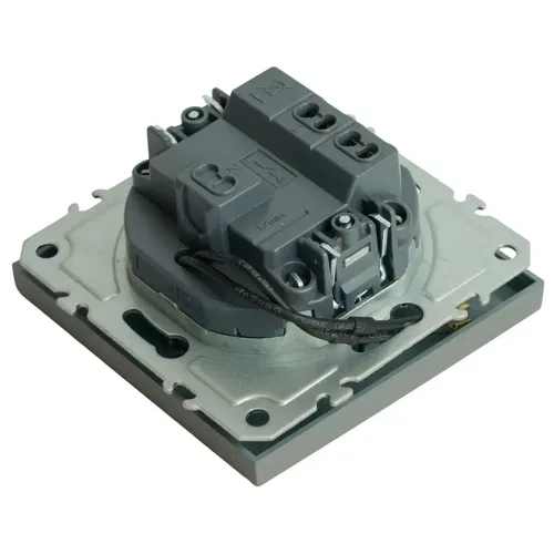 Выключатель 1-кл ЭМИЛИ с подсветкой платиново-серый RSW10-5101-10