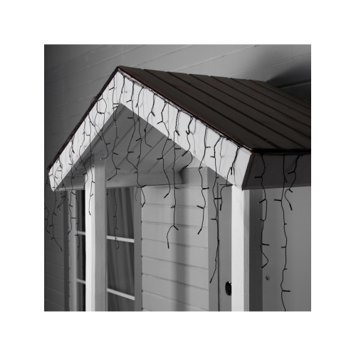 Гирлянда LUAZON LIGHTING Бахрома 3х0,6м темная нить, 100 LED свечение белое с мерцанием 24В (9891720)