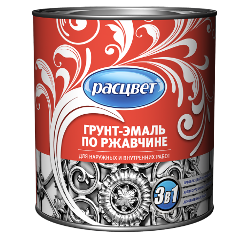 Грунт-эмаль РАСЦВЕТ по ржавчине алкидная вишневая 1,9 кг