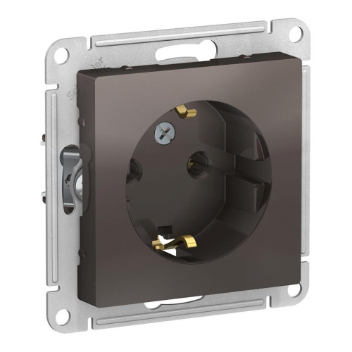 Розетка 2P+E AtlasDesign мокко SchE ATN000643