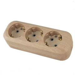 Колодка 3-пост. 2Р+Е сосна 16А TDM SQ1806-0048