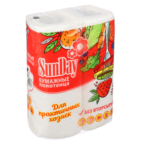 Полотенце бумажное Sunday двухслойные (912-014)